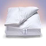 Dreamsville Luxus 4 Jahreszeiten Bettdecken 135 x 200 – Nachhaltige Bettdecke aus Daunen Alternative - Hypoallergene Bio Baumwoll 135x200 Geeignet für Waschmaschine und Trockner, White
