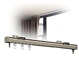 Vorhangstangen, Schiebevorhangschiene, Duschvorhangschiene, Vorhangschiene Aus Aluminium, Mit Stummen Rollen, Für Bäder, Schlafzimmer, Trennwände (Color : Champagne, Size : 6m/19.7ft)