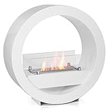 Moritz Ethanol Kamin Standkamin 64 x 63 x 25 cm weiß I 1,5 Liter Brenner I Bioethanol Kamin I Bio Ethanol Kaminofen Indoor Outdoor I Innen Außen I Bioethanol Brenner I Brennertopf
