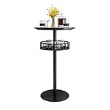 SORVA Moderne runde Bartheke aus Marmor, runder Empfangstisch, mit doppelter Aufbewahrung, geeignet für Zuhause, Küche, Café, Höhe 75 cm, 95 cm, 105 cm, schwarz