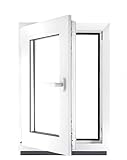Fenster Kellerfenster Kunststofffenster Kunstoff weiß BxH 40 x 60 cm DIN Links - ALLE GRÖßEN - 2 fach Verglasung BxH 400 x 600 mm - Funktion Dreh-Kipp - BauPlaza
