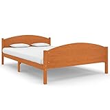 vidaXL Kiefer Massivholzbett mit Lattenrost Bettgestell Bett Holzbett Doppelbett Bettrahmen Schlafzimmerbett Schlafzimmermöbel Honigbraun 160x200cm