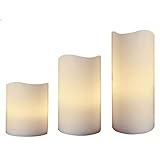 3er Set LED Kerzen 'Outdoor' mit flackerndem Licht warmweiß inkl. 5h Timer 3 Größen Batterie