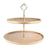 KIELLEE Etagere mit 3 Etagen, 2 Etagen, CupcakeStänder für 12 Cupcakes, zweistöckiges Tablett, Bauernhausstöckiges Tablett. Das rustikale und klassische Design ermöglicht es, es gut mit den meisten