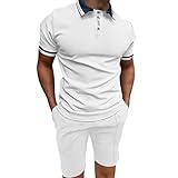 Anzüge Herren Weinrot Herren Casual Soild Button Top Shirt Umlegekragen Bluse Kurzarm Top Shirt Mode Freizeithemd Shorts Outfits Herren Anzug Set