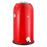 Wesco 33 L 184 631 Kickmaster Abfallsammler 33 Liter rot 37.5 x 37.5 x 69cm (L/B/H), Edelstahl