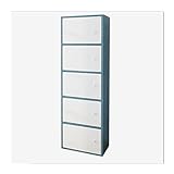 GRFIT Bücherregale Bücherregal Bücherregal Einfacher kostenloser Kombinationspeicher Locker mit weißen Tür blau weißen fünf Schichten Bücherregale Standregal