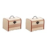 Toyvian Schmuck-Organizer Für Kinder Schmucktresore Für Zu Hause Holz-Aufbewahrungsbox Schattenbox Sparschwein Truhenbox Münze Holz-Bankbox Holzbank Ohne Schloss Holztruhe