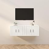 UYSELA Home Sets mit Wand-TV-Schränken 2-teilig weiß 57x34,5x40cm