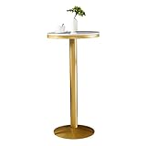 SONLED Bistro-Kneipentisch, rund, Barhöhe, Cocktailtisch, Pub-Bartisch, Metallrahmen, Küchentisch, leicht zu reinigender Marmor-Bartisch, stabiles rundes Chassis-Design (Größe: Höhe: 95 cm)