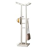 Garderobenständer Stehender Kleiderständer Aus Holz, Einfacher Kleiderständer, Solider Bodenaufhänger, Vertikaler Kleiderbügel, Multifunktional Kleiderständer (Color : White, Size : 40 * 40 * 170cm)