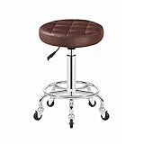 Barhocker Barhocker Drehhocker 360 ° Drehstuhl - Hebebarstuhl PU-Sitz Metallrahmen mit 5 Gummi-Eisenrädern Make-up-Beauty-Bürostuhl, 48-60 cm, 8 Farben Haltbarkeit (Farbe: G) Jeder