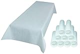 Sensalux Tischdecke, abwaschbar, Vorteilspack, 10 Stück, 1m x 2,5m, Weiß