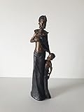 SilverFox Dekofigur Massai Mutter mit Kind Afrika Skulptur Afrikanische Figur Kenia Safari Zulu African Woman