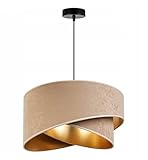 Light-Home Milan Lampenschirm Hängelampe Hängeleuchte - Deckenlampe Industrial für Wohnzimmer Schlafzimmer und Esszimmer - Pendelleuchte aus Metall mit Lampenschirm aus Velours - Beige