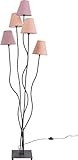 Kare Design Stehleuchte Flexible Berry Cinque, Retro Design Stehlampe für das Wohnzimmer, dezente Leselampe, Standleuchte mit bunten Stoffschirmen (pink, lila, rose), (H/B/T) 163 x 40 x 35 cm