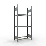 SCHULTE Lagertechnik Grundregal, Räder-/Reifenregal, 200 x 90 x 40 cm (HxBxT), verzinkt, 3 Lagerebenen á 150 kg Fachlast pro Ebene