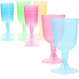 com-four® 16x Mehrweg Weinkelch - Weingläser aus Kunststoff für Party, Camping und unterwegs - wiederverwendbar und spülmaschinengeeignet [Auswahl variiert]