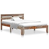 vidaXL Sheesham-Holz Massiv Bettgestell Holzbett Bett Doppelbett Futonbett Massivholzbett Bettrahmen Ehebett Schlafzimmerbett 120x200cm