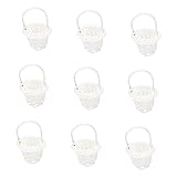 Yardwe 20 Stück Mini-Blumenkörbe Tischdekorationen Mini-Dekor Blumenvasen Dekorative Mini-Blumenkörbe Mit Griffen Arbeitsplattenkorb Gemüsekorb Mini-Gewebekorb Weiß Baby