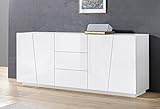 möbelando Sideboard Anrichte Kommode Beistellschrank Highboard Schrank Viterbo I Weiß Hochglanz