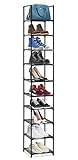 Voency Schuhregal, 10-stufiger Schuhschrank Kunststoff-Schuhregale Organizer aus Eisen, Standregal, platzsparend, multifunktional, Wohnzimmer, Schlafzimmer, Eingangsbereich, Flur, Badezimmer