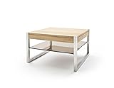 Beauty.Scouts Couchtisch Modesto - Tisch, Couchtisch, Beistelltisch, Massivholz, Asteiche, Glas, Bronze, Metall, 65x38x65, 30kg
