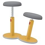 Leitz Active Sitz-Steh-Hocker, Ergonomischer höhenverstellbarer Wipphocker für 46 cm bis 79 cm Höhe, Runder Bürodrehstuhl/-hocker, Ergo Cosy Serie, gelb, 65180019