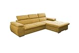 mb-moebel Ecksofa mit Schlaffunktion Eckcouch mit Bettkasten Sofa Couch L-Form Polsterecke NILUX (Gelb, Ecksofa Rechts)