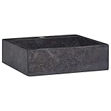 vidaXL Waschbecken Aufsatzwaschbecken Waschtisch Waschplatz Waschschale Handwaschbecken Naturstein Becken Badezimmer Schwarz 40x40x12cm Marmor