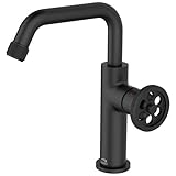 KOLMAN Waschtischarmatur für Waschbecken Schwarz MURO Kleine Wasserhahn Mischbatterie + Click-Clack