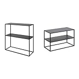 AC Design Furniture Nino Konsolentisch mit 1 Ablage, Industrieller Konsolentisch aus Metall, B: 79,5 x H: 80,5 x T: 26 cm & Nino Schuhregal mit Ablage, Schuhschrank schwarz, B: 70 x H: 45,5 x T: 33 cm