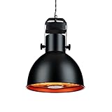 Blumfeldt Heatbell Ceiling Smart Infrarot Heizstrahler Terrasse IPX4 800/1200/2000W Outdoor Infrarotheizung, Wärmelampe, schwarz