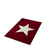 HANSE Home City&Mix Design Teppich – Kurzflor Teppich Modern, Anti-Rutsch Unterseite, Patchwork-Design Teppich für Esszimmer, Wohnzimmer, Kinderzimmer, Flur, Schlafzimmer, Küche – Rot, 140x200cm