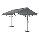 pro.tec Standmarkise Selenizza freistehende Markise 400x300x260cm Gartenmarkise Sonnenschutz Terrassenüberdachung Outdoor Terrasse Garten Balkon Dunkelgrau