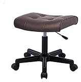 EnixWh Schuhschrank-Ottomane gepolstert, quadratischer Schuhhocker, um 360° drehbarer anhebbarer Fußstützenhocker, für Wohnzimmer, Schlafzimmer, 3 Farben (Farbe: Braun, Größe: Bremsrad)