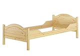 Erst-Holz® Massivholz-Bett Kiefer Einzelbett Natur 100x200 Bettgestell ohne Lattenrost 60.30-10oR