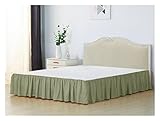 Dekor Bettrock Massivfarbbettrock mit Oberfläche Queenkönig Easy On/Easy Off Bett Rock Valance Größe 35 cm Höhe for Doppel/Full/Queen/King rüschen-bettrock (Color : Green, Size : Twin)