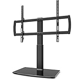 TV Standfuß Universal Höhenverstellbar Ständer für 32-70 Zoll TV Halterung Fernsehständer LCD Flachbildfernseher Ständer Glas Aufsatz VESA 600x400mm Tischständer/Schwarz