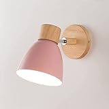 TONPOP Moderne einfache E27-Wandleuchten, nordisches Metall, Eisen, Kinderzimmer, Nachttisch-Wandlampe, Holzsockel, Arbeitszimmer, Wandleuchte, Schlafzimmer, Gang, Res