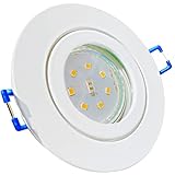 Lampen-Platz LED Bad Einbaustrahler 230V inkl. 5 x 7W SMD Modul Dimmbar Farbe Weiß IP44 Deckenspots Aqua 4000K