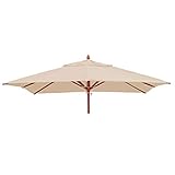 Mendler Ersatz-Bezug für Gastronomie Holz-Sonnenschirm HWC-C57, Sonnenschirmbezug, eckig 4x4m Polyester 3kg - Creme