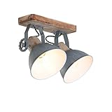 Deckenleuchte 2er Spot Steinhauer 7969GR Wandlampe Vintage E27 Rustikal Holz Metall Strahler