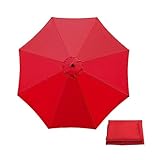 YKDPWD 300cm Sonnenschirm Ersatzbezug Bespannung Baldachin Überdachung 6/8 Rippen Für 270cm Gartenschirm Terrassenschirm Markttisch-Regenschirm (nur Baldachin) (Color : Rot, Size : 300cm-6 Ribs)