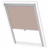 Verdunkelungsrollo, YUMENG Roladenklemmen, Fenster Sichtschutz, Verdunklungsstoff, Darkening Blind, Thermo Rollo, Beige P06/406