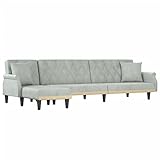 vidaXL Schlafsofa in L-Form Hellgrau 271x140x70 cm Samt