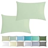 P'tit Basile - Kissenbezug 35x40 cm - 2er Pack Baby Kopkissenbezüge Für Babywiege - Mandelgrün - 100% Bio-Baumwolle 57 Fäden/cm² ohne schädliche Substanz - Für Kinder Bett 60x120 70x140 cm