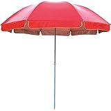 UTMACH Dicker Terrassenschirm, dreilagiger, winddichter Strandschirm mit Rahmendesign, Außenschirm ohne Sockel für Hof/Garten/Deck