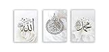 Boho weiße Blumen islamische Kalligraphie Al Kursi Medium muslimische Poster Wand Kunstdruck Leinwand Malerei Schlafzimmer Inneneinrichtung Home Decor kein Rahmen
