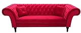 Casa Padrino Chesterfield Sofa in Rot 225 x 90 x H. 79 cm - Designer Chesterfield Sofa